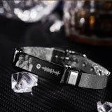 Personalized Optional Engraved Name & Spotify Music Stainless Steel Bracelet