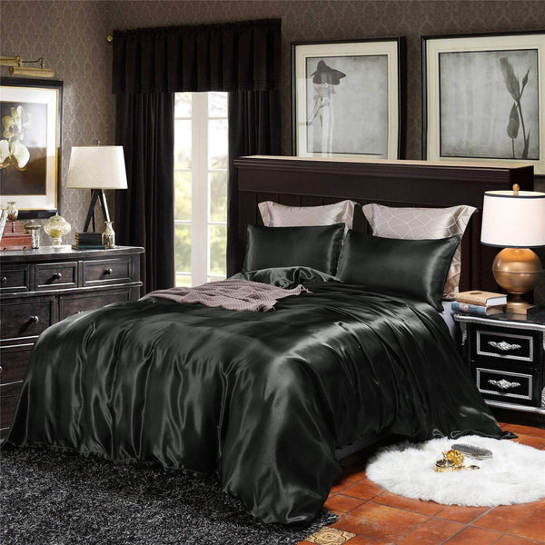 Black Silk Bedding Set