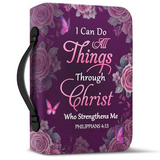 I Can Do All Things Through Christ Who Strengthens Me Purple Bible Cover