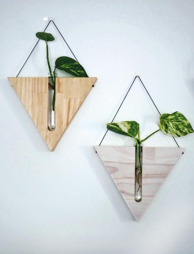 Wooden Triangular Planter