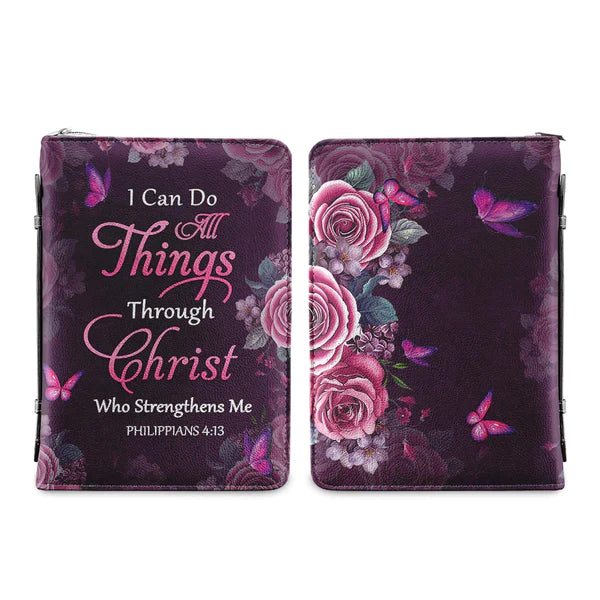 I Can Do All Things Through Christ Who Strengthens Me Purple Bible Cover